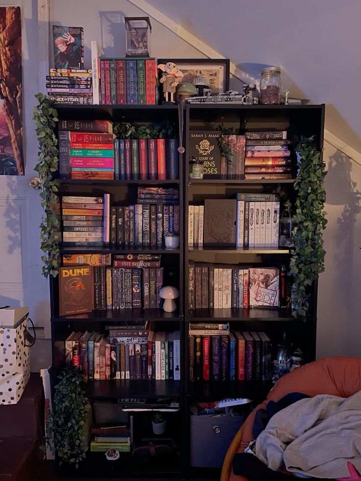 A shelf containing a collection of printed books